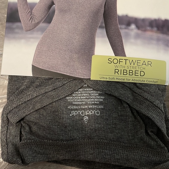 Cuddl Duds Softwear Stretch RIBBED long sleeve Henley - Picture 2 of 3